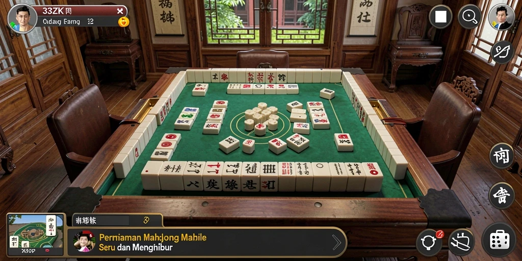 Tampilan permainan <strong>33ZK</strong> dengan grafis Mahjong yang menawan.