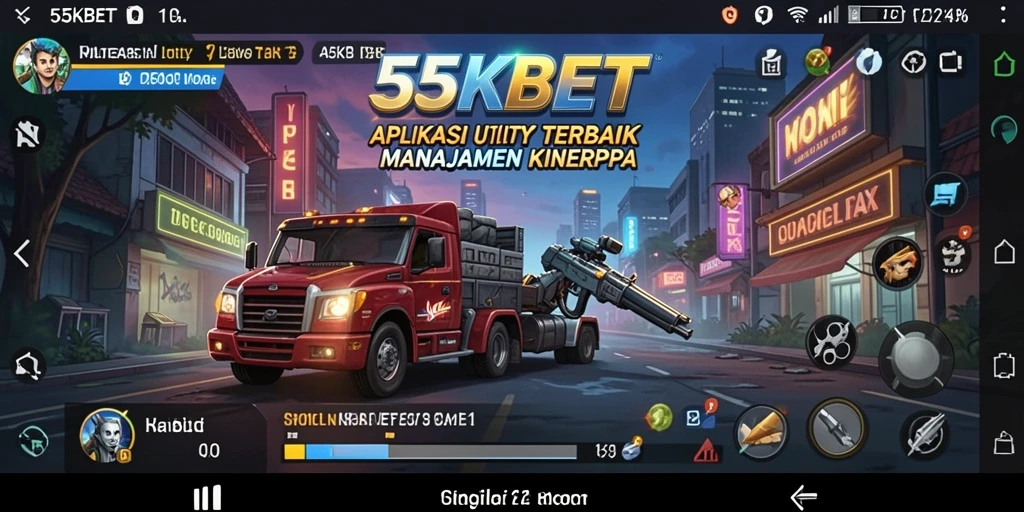 Tampilan intuitif aplikasi 55KBET memudahkan pengguna dalam mengakses fitur Utility.