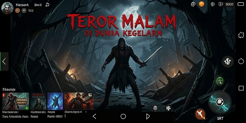 Screenshot gameplay 5RT menunjukkan suasana menegangkan dan menyeramkan.