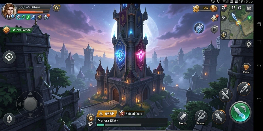 Tampilan gameplay seru di 666F dengan pertahanan menara strategis.
