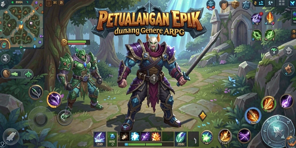 Tampilan gameplay menawan dalam dunia ARPG yang luas.