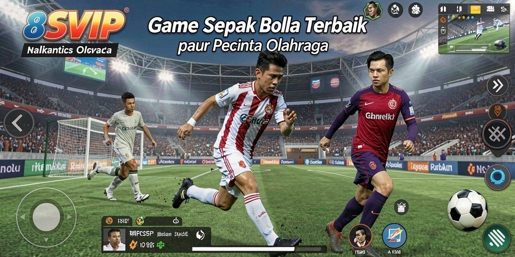 Tampilan gameplay yang mendebarkan di lapangan sepak bola.