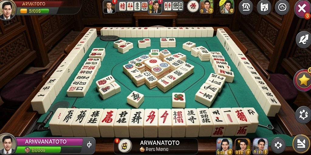 Tampilan gameplay Mahjong yang menarik dan interaktif