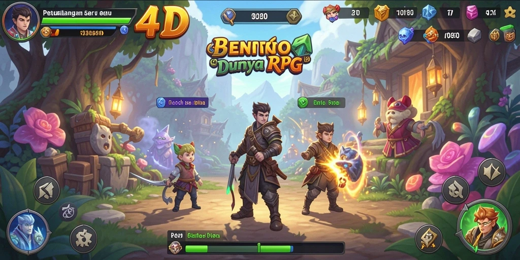 Tampilan gameplay RPG BENTO4D yang menakjubkan dan penuh petualangan.