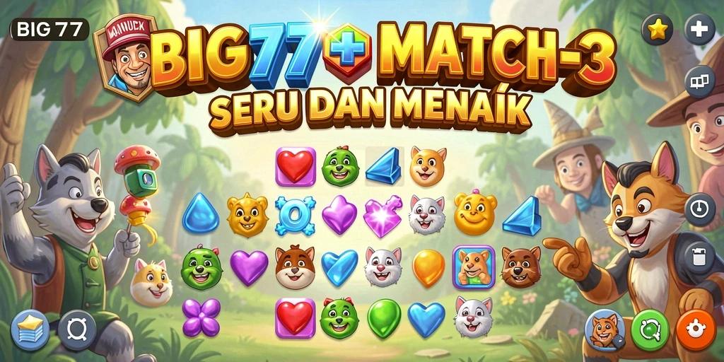 Tampilan gameplay menarik dari BIG77 dengan grafis cerah.