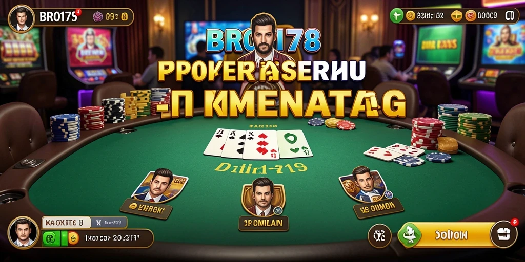 Screenshot BRO178 menunjukkan pemain yang serius menikmati permainan poker.