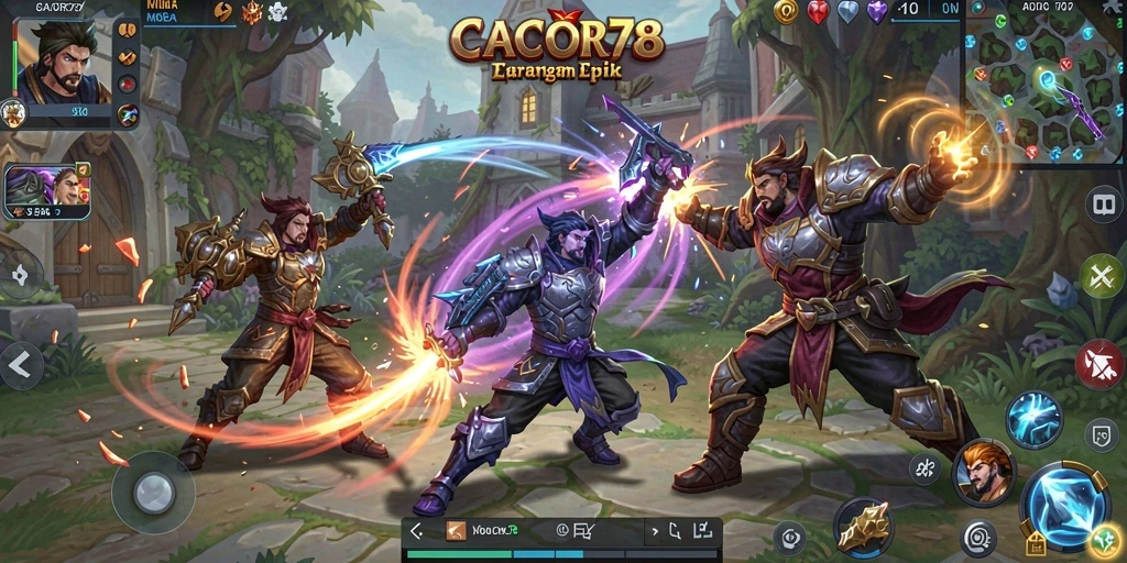 Gameplay seru dalam pertarungan MOBA yang intens.