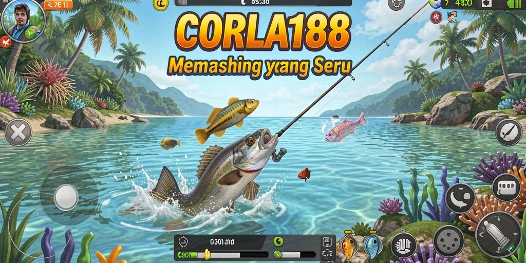 Screenshot gameplay CORLA188 menampilkan keseruan memancing yang mendebarkan.