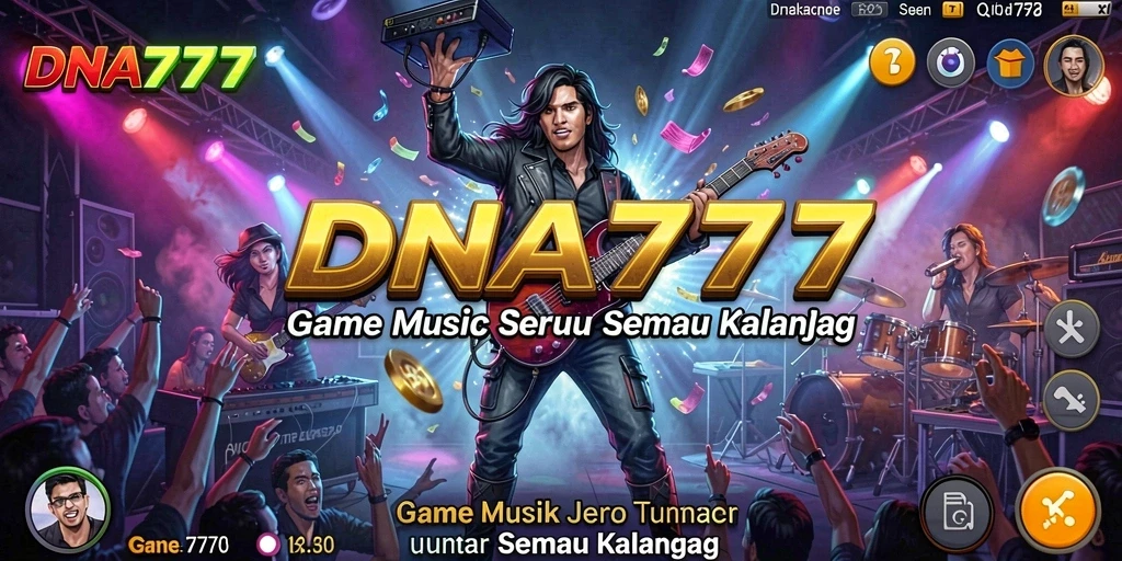 Tampilan gameplay seru di DNA777 dengan berbagai lagu dan tantangan.
