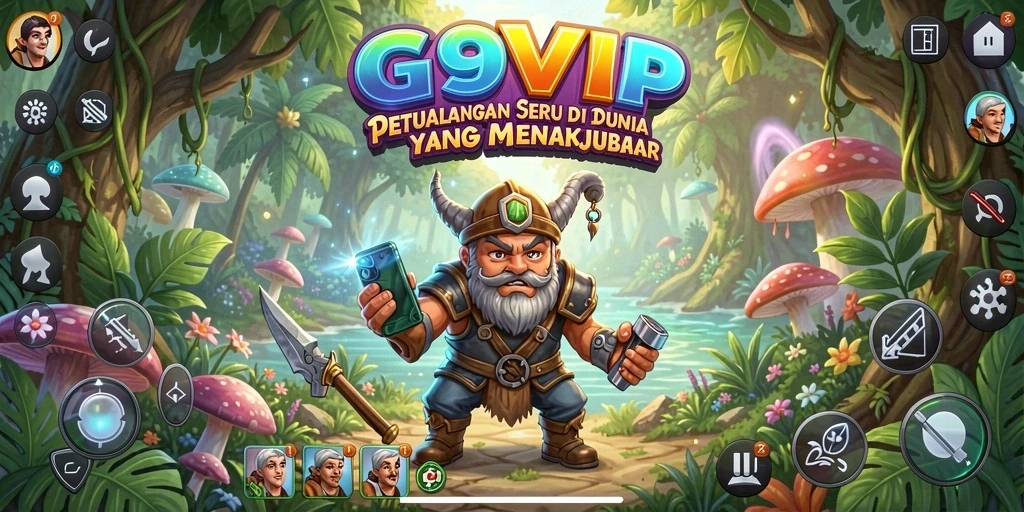 Tampilan khas gameplay petualangan G9VIP yang menarik.