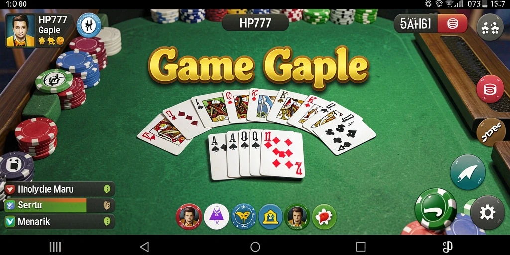 Tampilan aksi seru dalam permainan Gaple HP777.