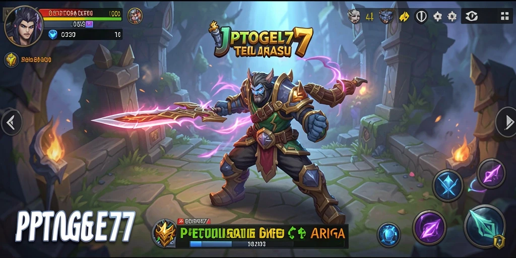 Screenshot gameplay ARPG yang menampilkan pertarungan seru di JPTOGEL77.