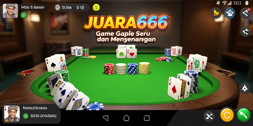Screenshot JUARA666 menampilkan gameplay Gaple yang seru dan interaktif.