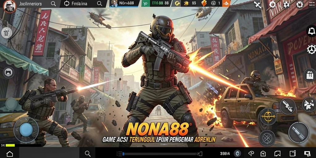 Tampilan gameplay NONA88 yang menegangkan dan penuh aksi.