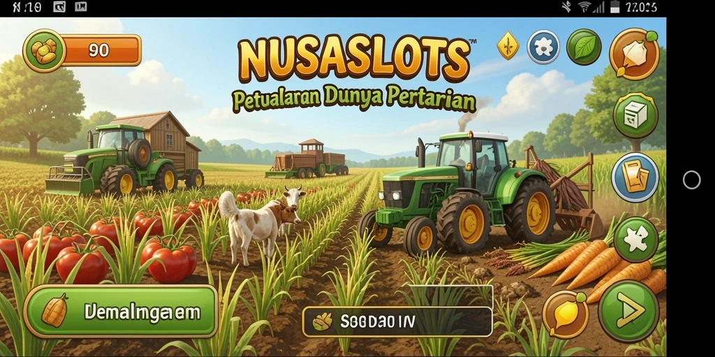 Tangkapan layar gameplay NUSASLOTS saat bertani dengan indah.