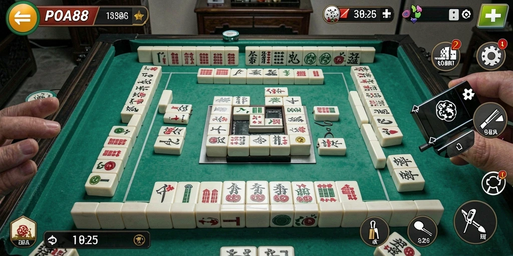 Screenshot POA88 menampilkan gameplay Mahjong yang mendebarkan dan interaktif.