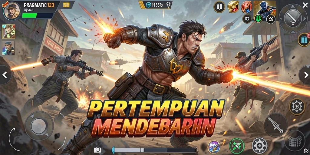 Tampilan gameplay yang intens dalam pertempuran Action.