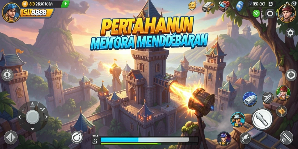 Tangkapan layar gameplay menampilkan menara yang strategis di <strong>SL888</strong>.