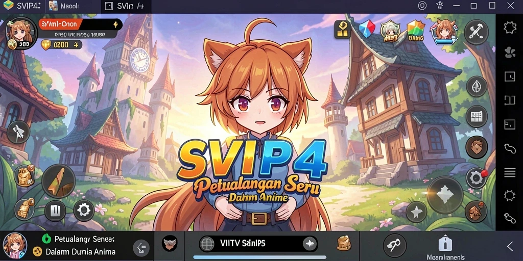 Tangkapan layar menampilkan aksi seru dalam permainan SVIP4 dengan karakter anime.
