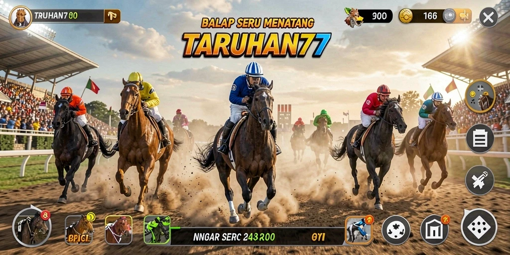 Screenshot gameplay <strong>TARUHAN77</strong> yang menampilkan aksi balapan yang mendebarkan.