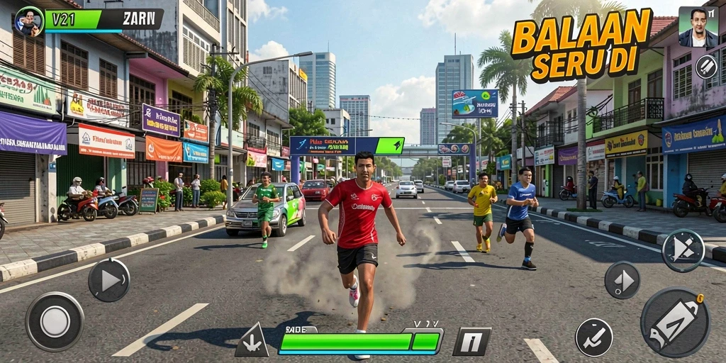 Tampilan gameplay V21 yang penuh aksi dan seru.