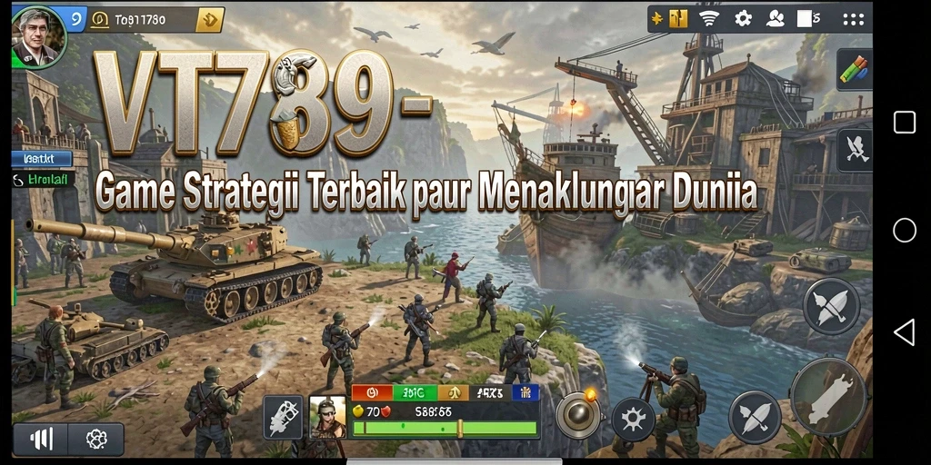 Tangkapan layar VT789 menampilkan pertempuran epik dengan gameplay SLG.