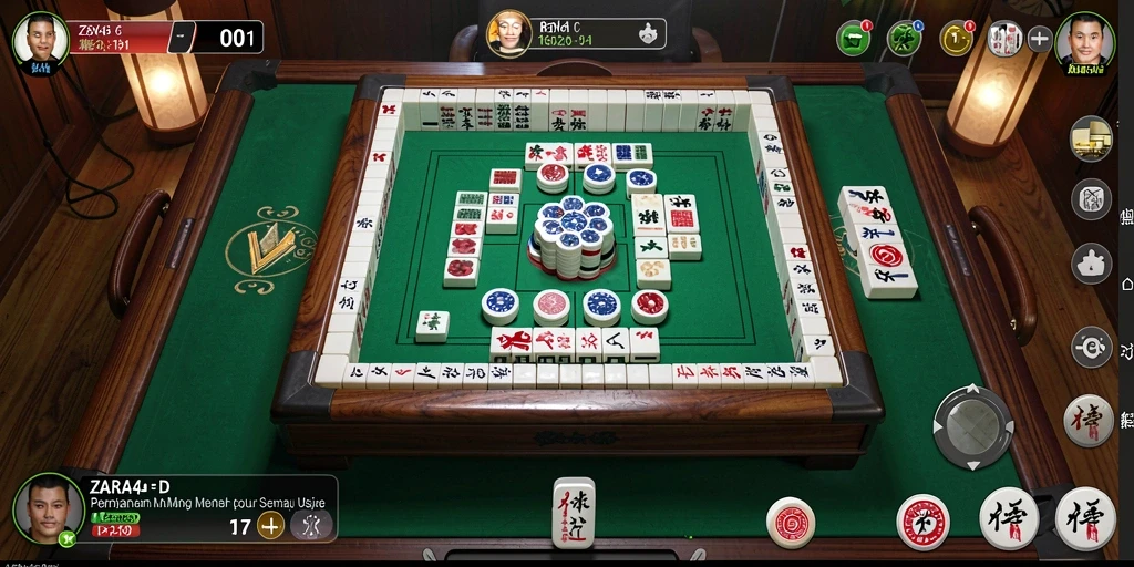 Tampilan gameplay seru ZARA4D dalam permainan Mahjong.